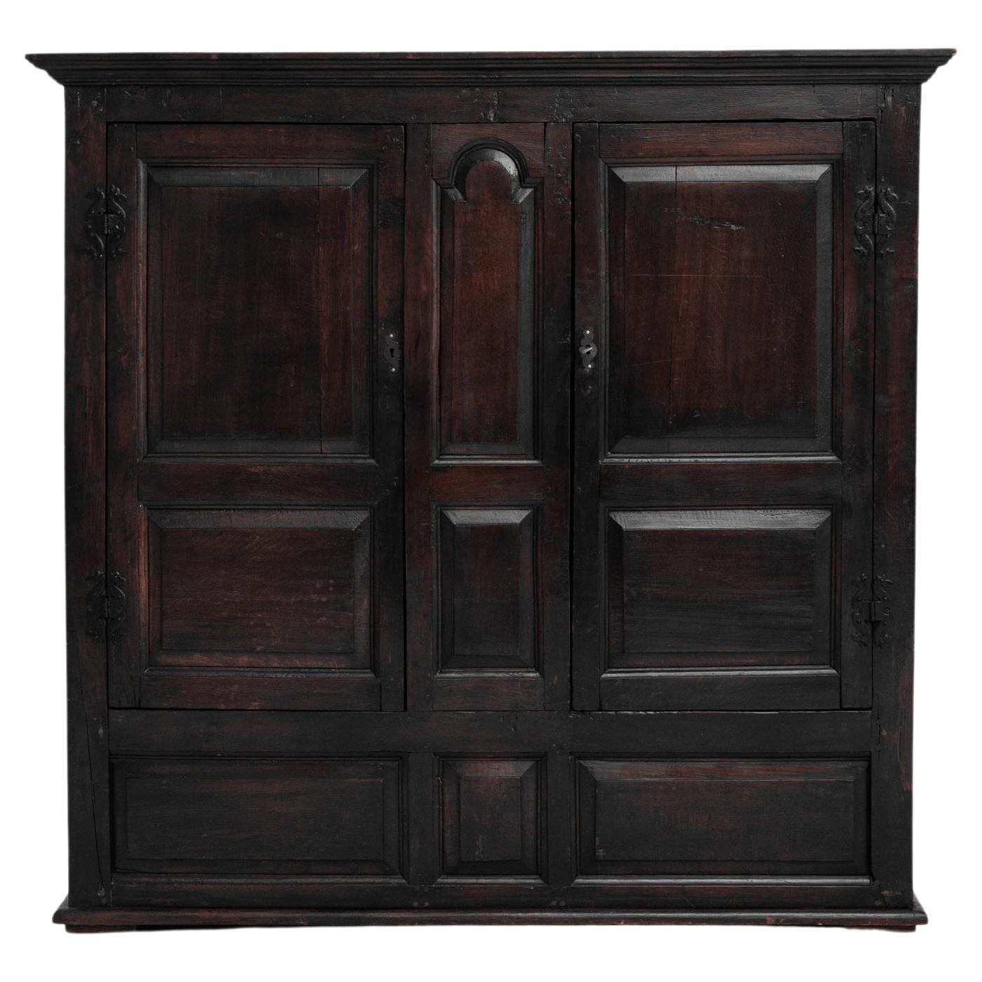 Cabinet en bois anglais des années 1800 avec patine d'origine