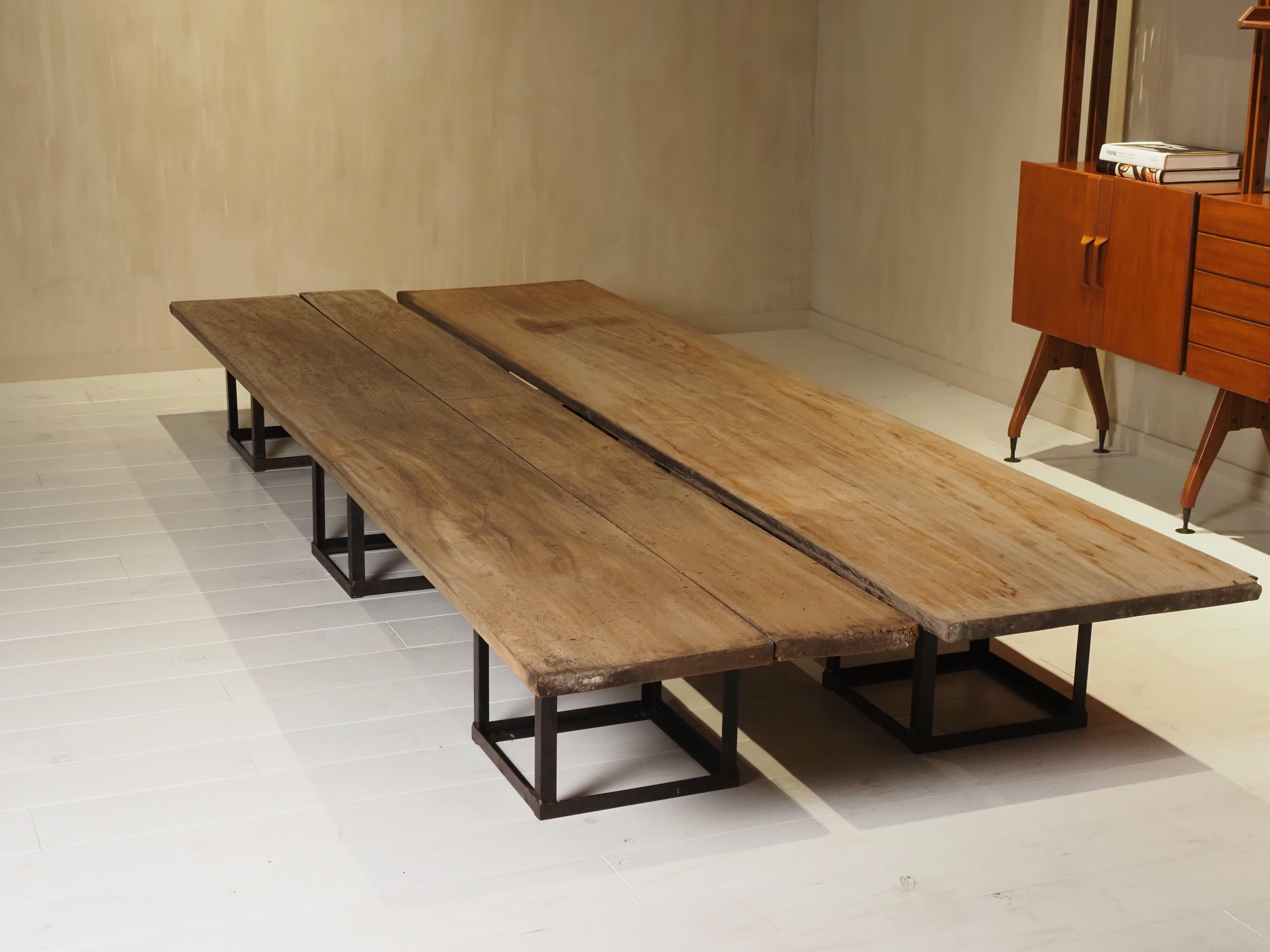 1800's Exceptional pair of extra-long coffee tables For Sale 12