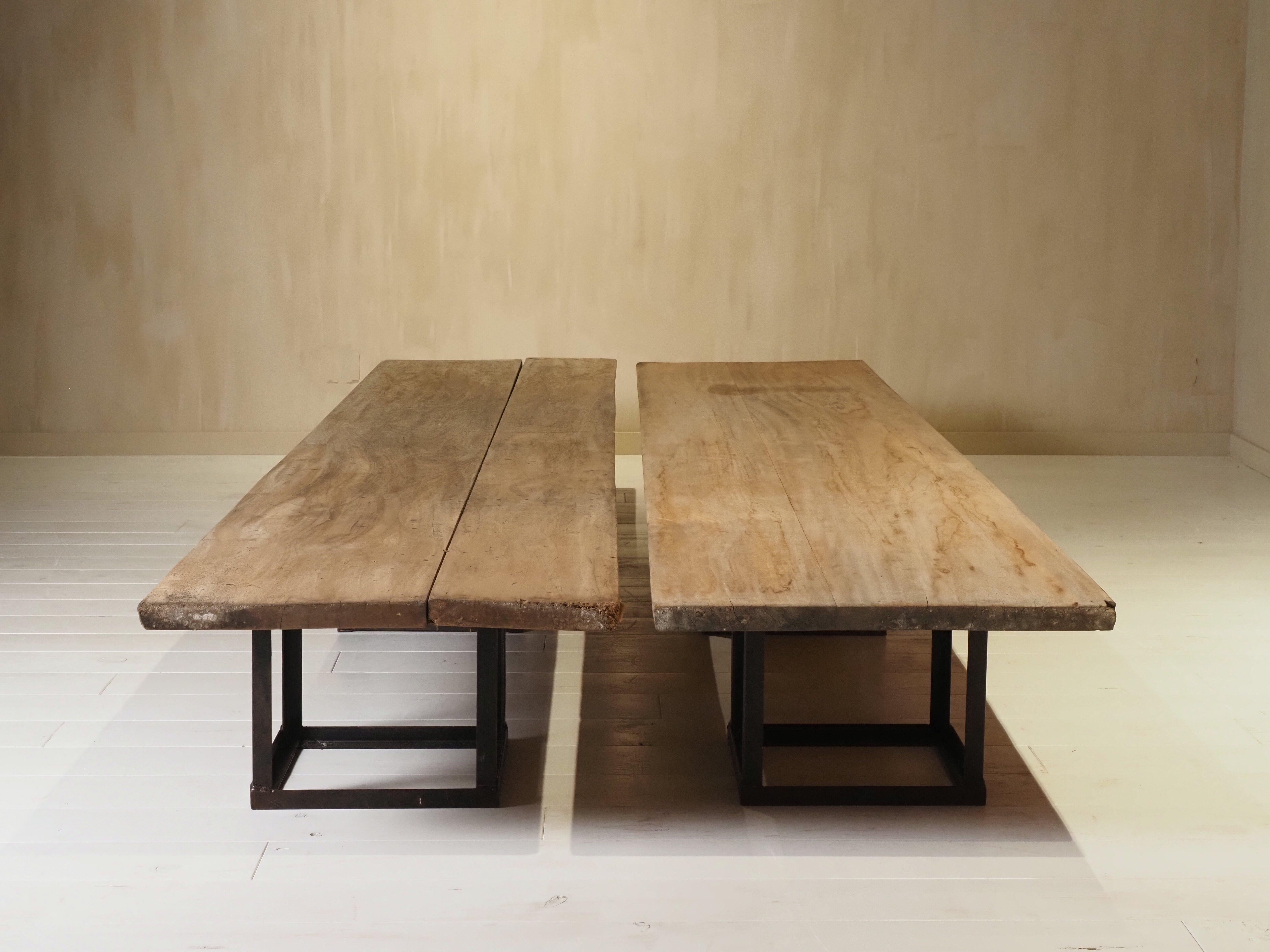 Italian 1800's Exceptional pair of extra-long coffee tables For Sale
