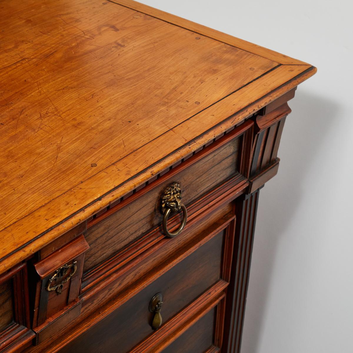 Wood 1800s Five-Drawer Dutch Chest in Fruitwood