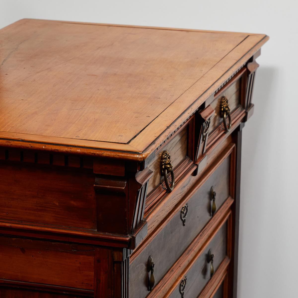 1800s Five-Drawer Dutch Chest in Fruitwood 1