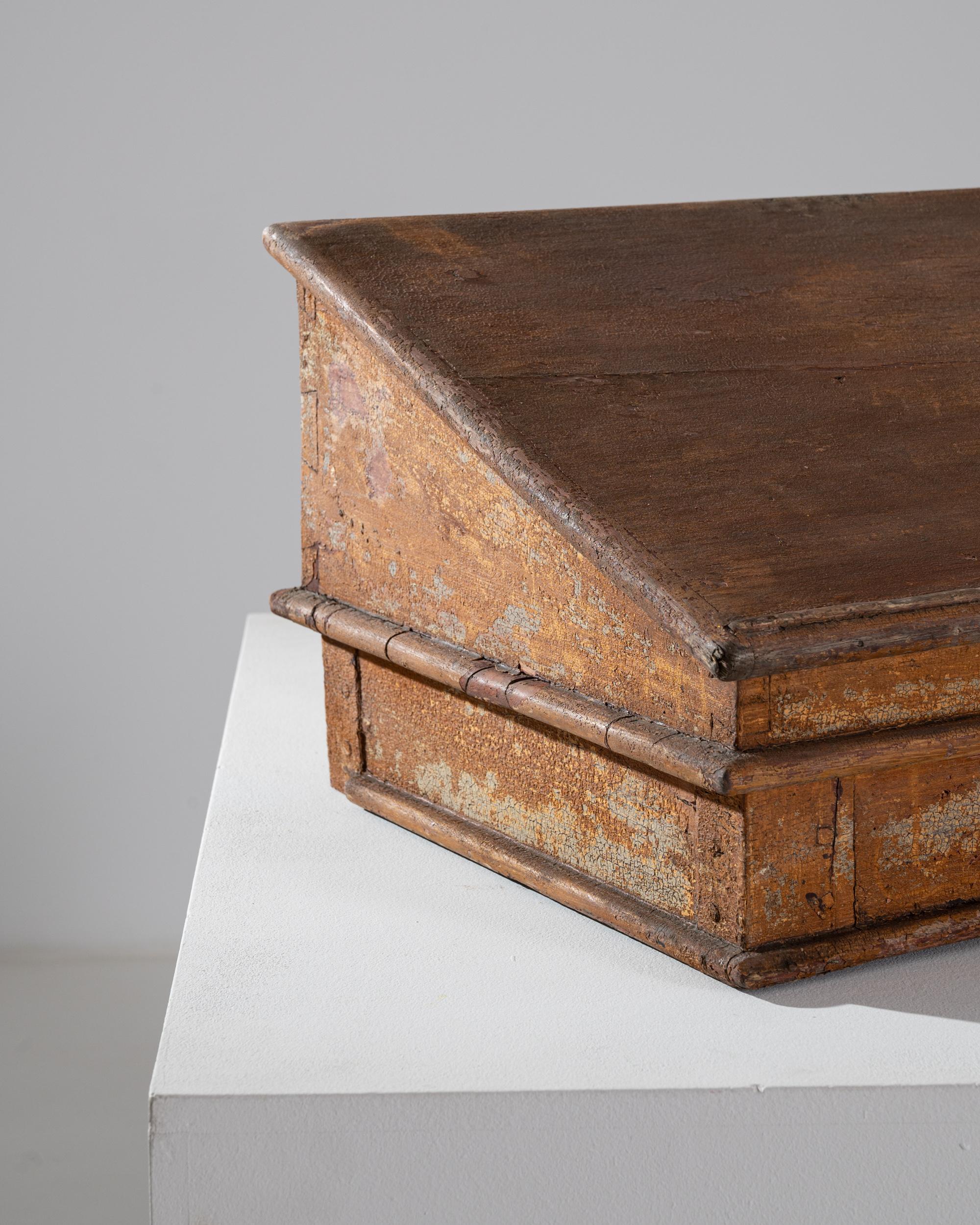 Provincial français Écritoire français ancien patiné des années 1800
