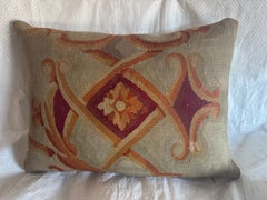 1800s French Aubusson Tapestry Pillow