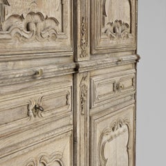 1800s French Bleached Oak Armoire