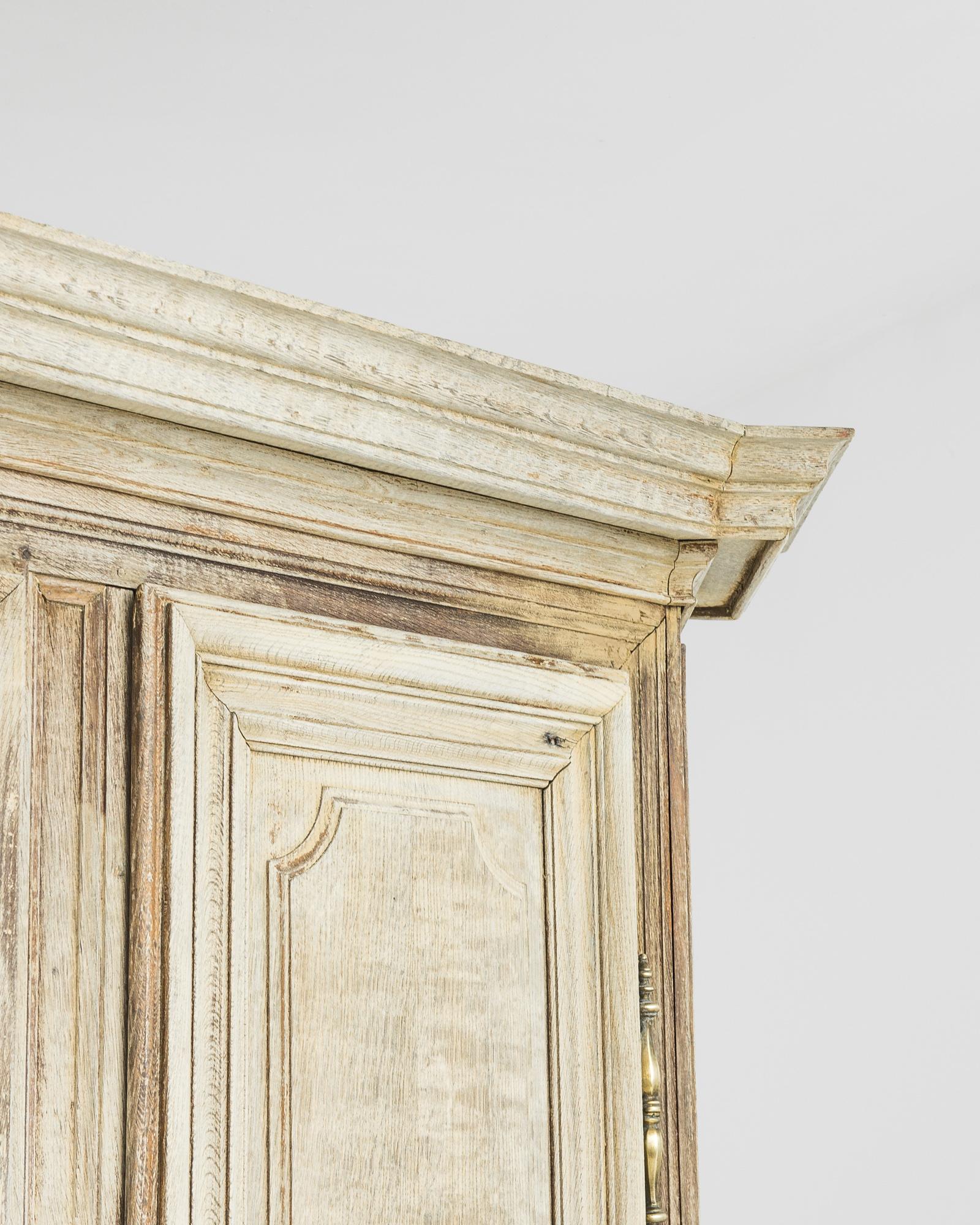 French Provincial 1800s French Bleached Oak Armoire For Sale