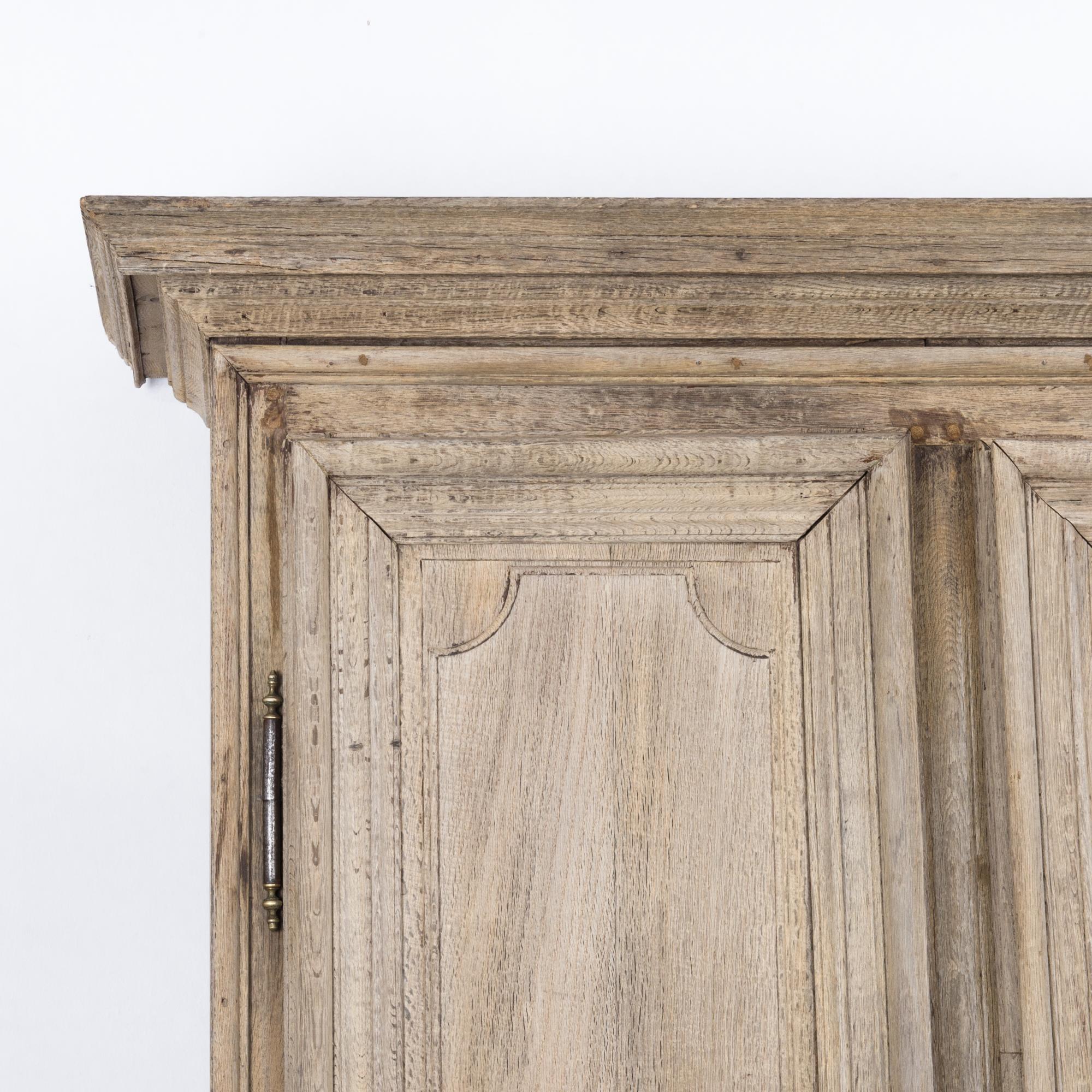 1800s French Bleached Oak Armoire 1