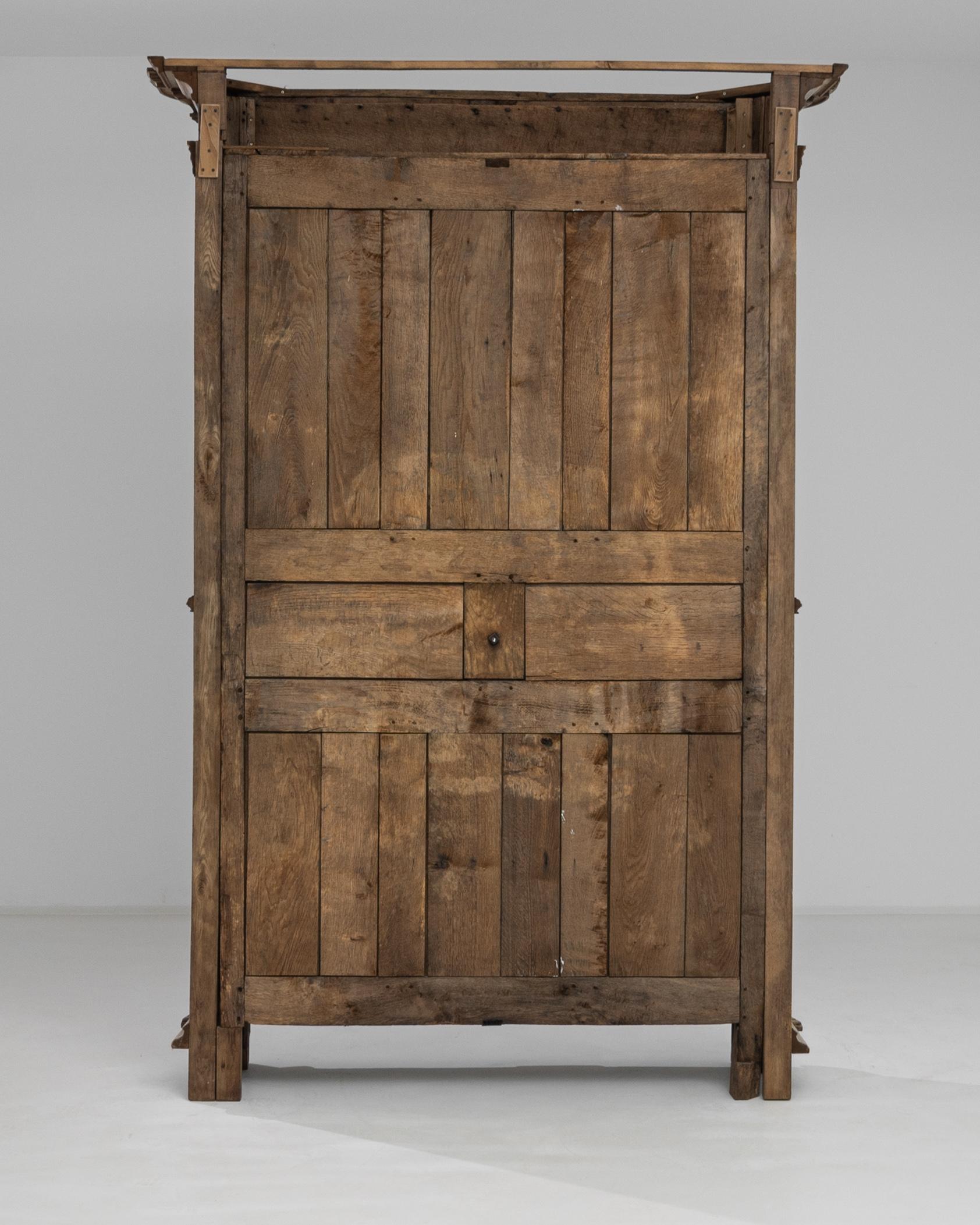 19th Century 1800s French Bleached Oak Armoire For Sale