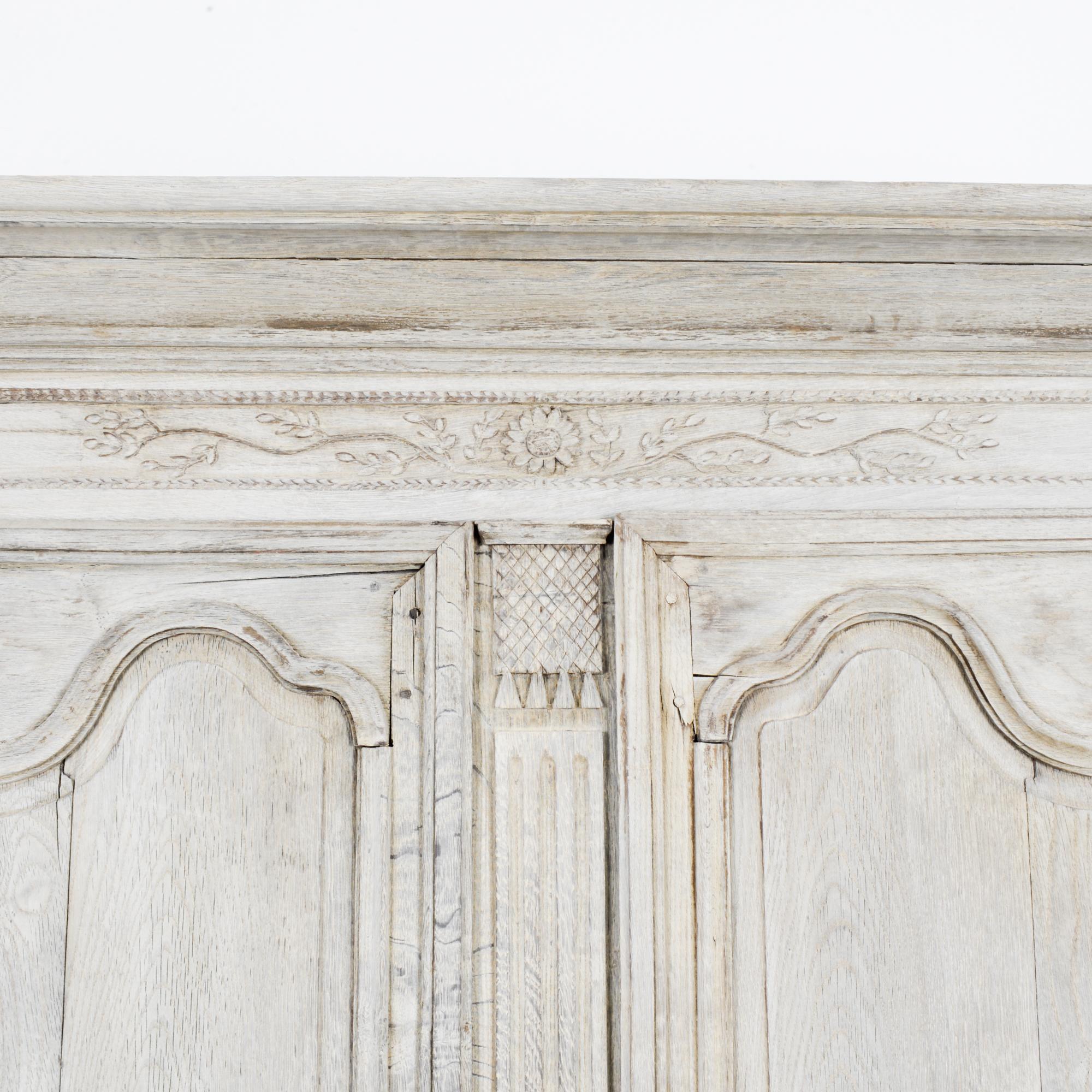 1800s French Bleached Oak Armoire 3