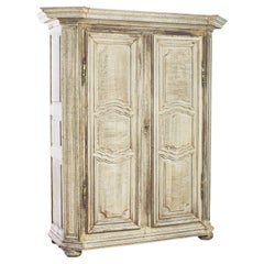 Antique 1800s French Bleached Oak Armoire