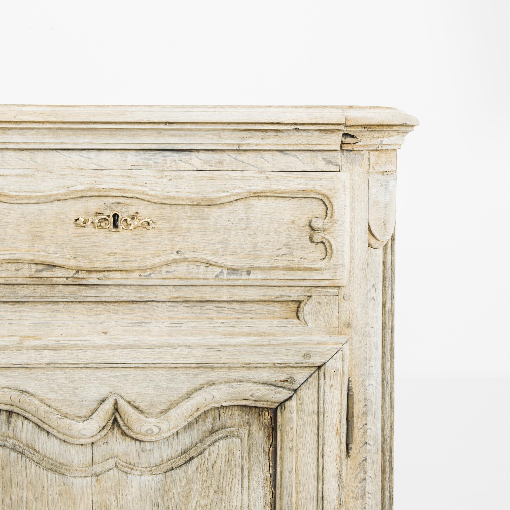 19th Century 1800s French Bleached Oak Buffet