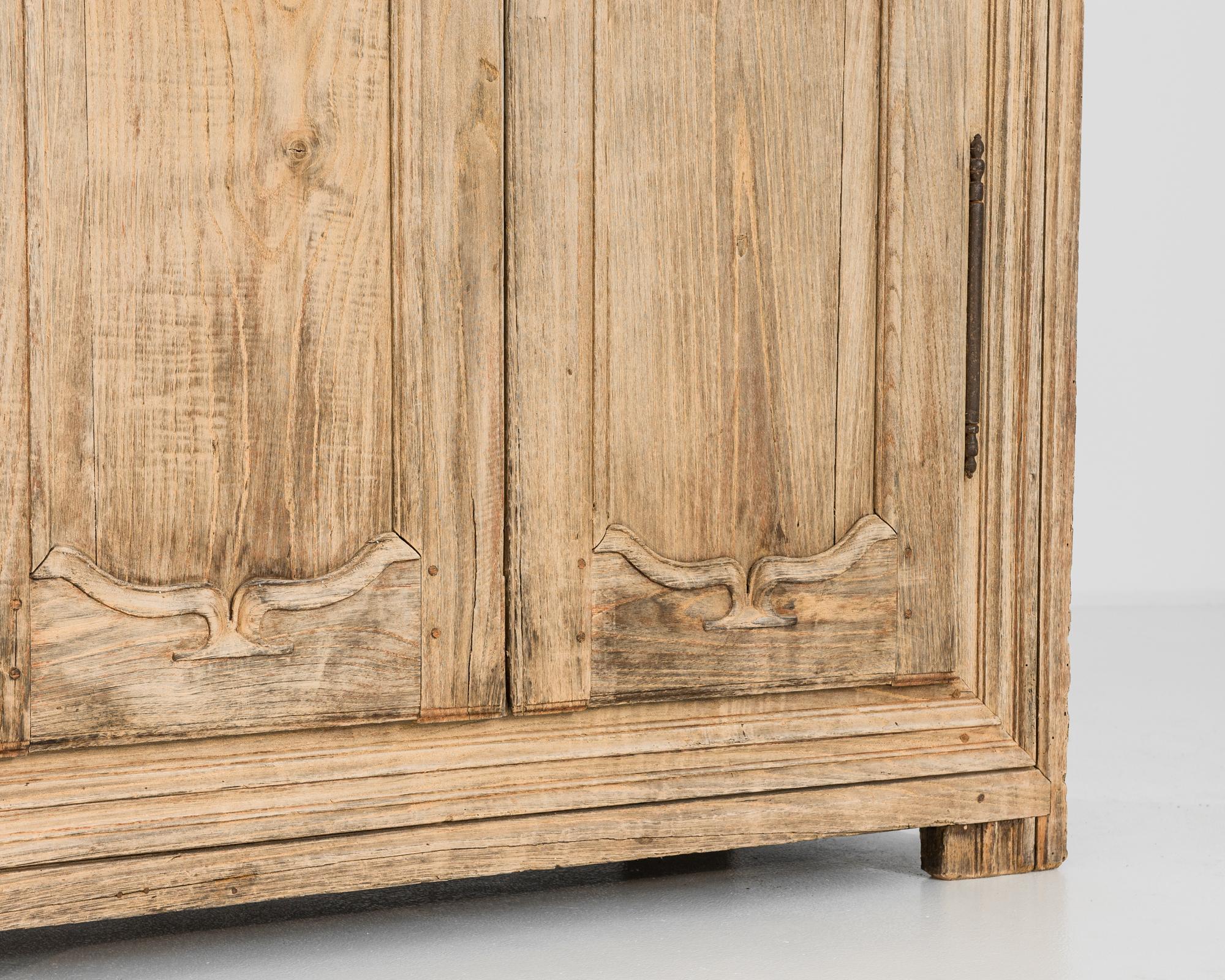 1800s French Bleached Oak Cabinet 4