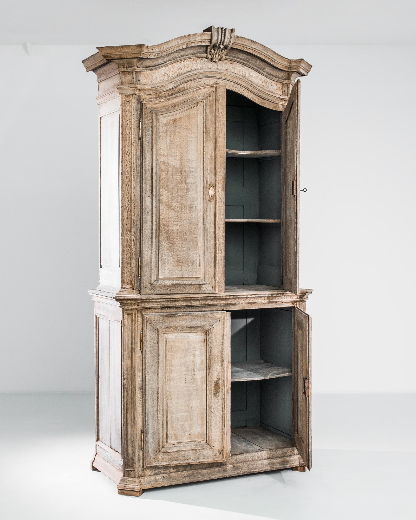 1800s French Bleached Oak Cabinet For Sale 1