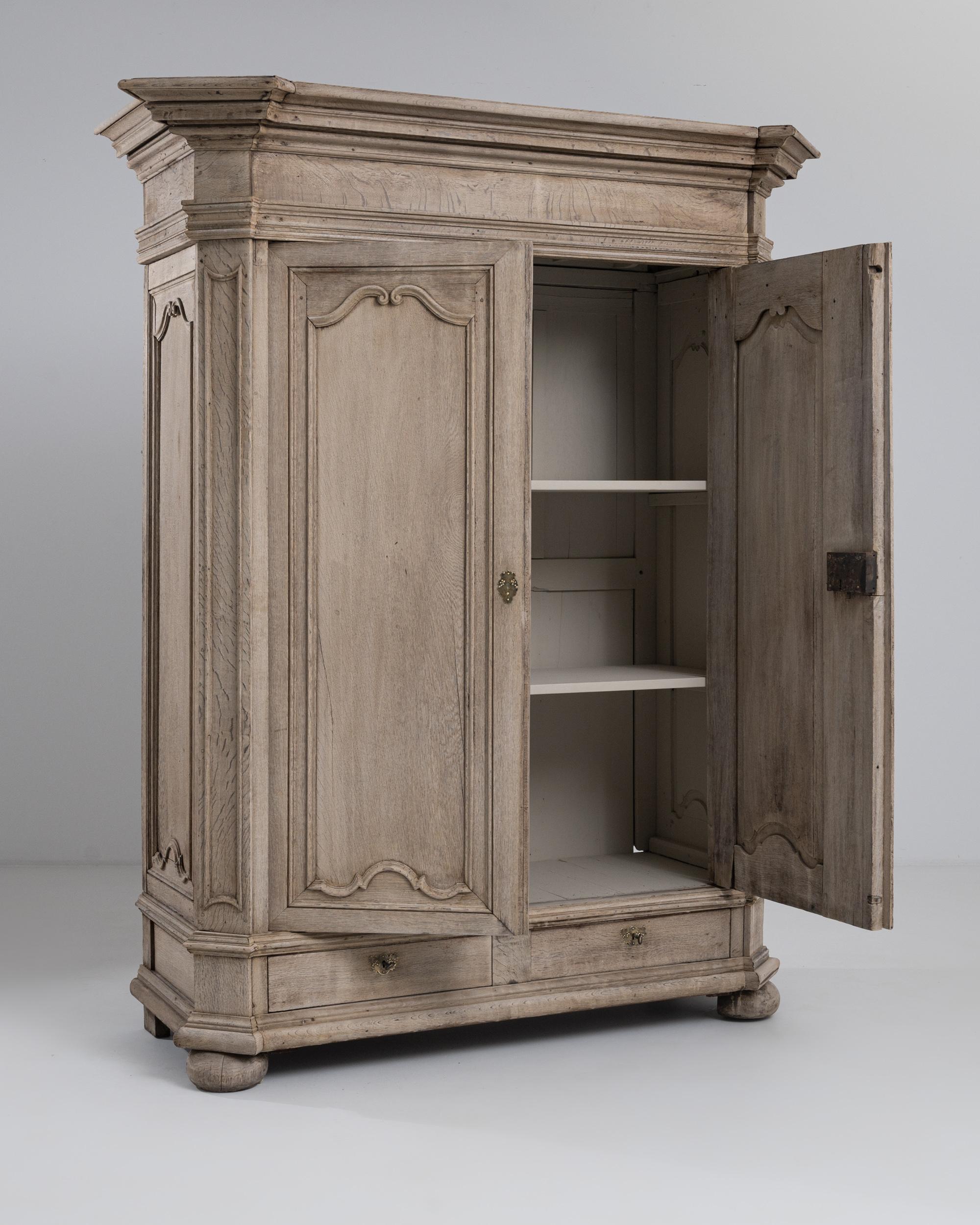 1800s French Bleached Oak Cabinet For Sale 2