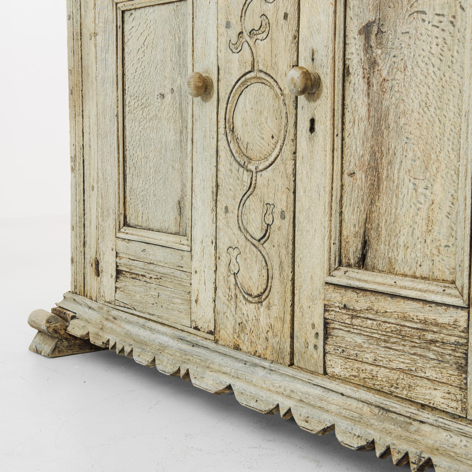 1800s French Bleached Oak Cabinet 2