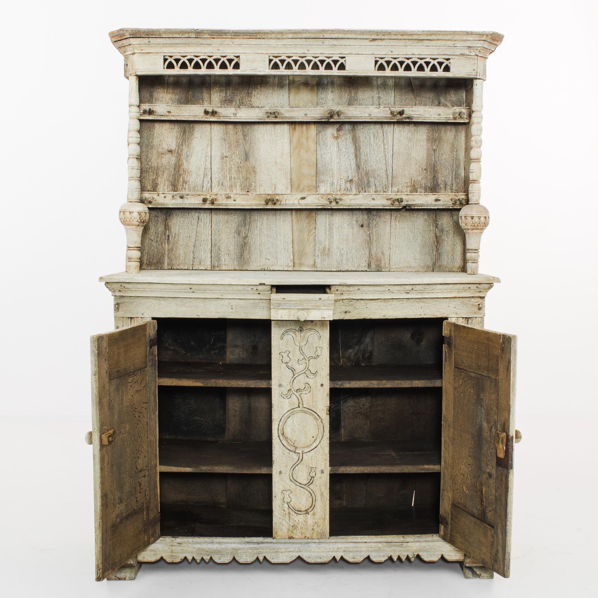 1800s French Bleached Oak Cabinet 3