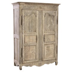 1800s French Bleached Oak Cabinet