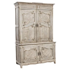 1800s French Bleached Oak Cabinet