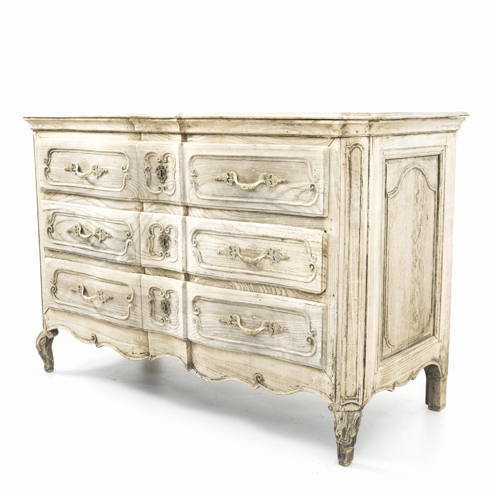 18th Century 1800s French Bleached Oak Drawer Chest