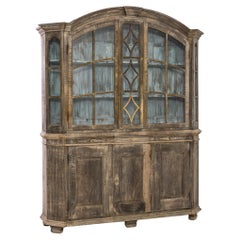 1800s French Bleached Oak Vitrine