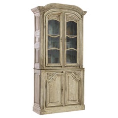 Vitrine française en Oak Oak blanchi des années 1800