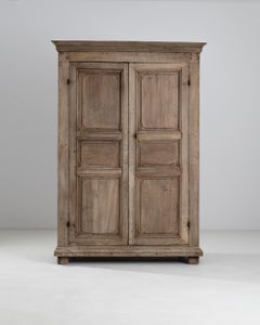 1800s French Bleached Oak Wardrobe