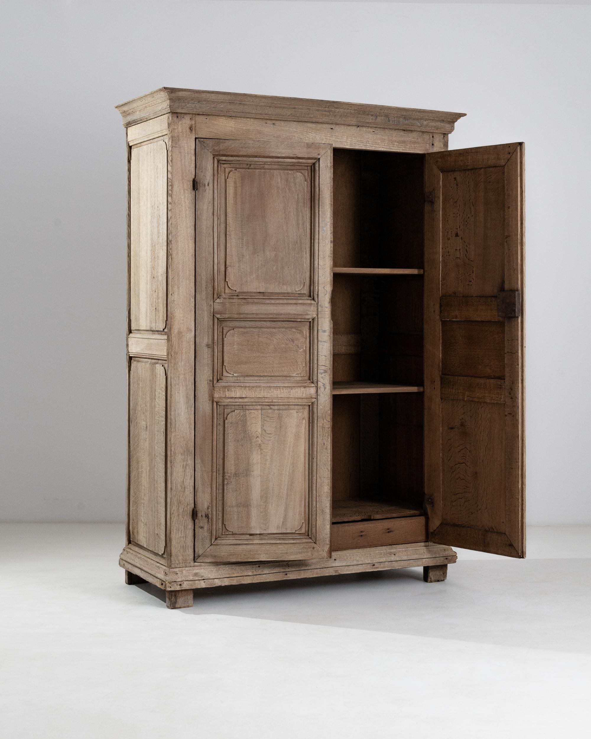 18th Century and Earlier 1800s French Bleached Oak Wardrobe