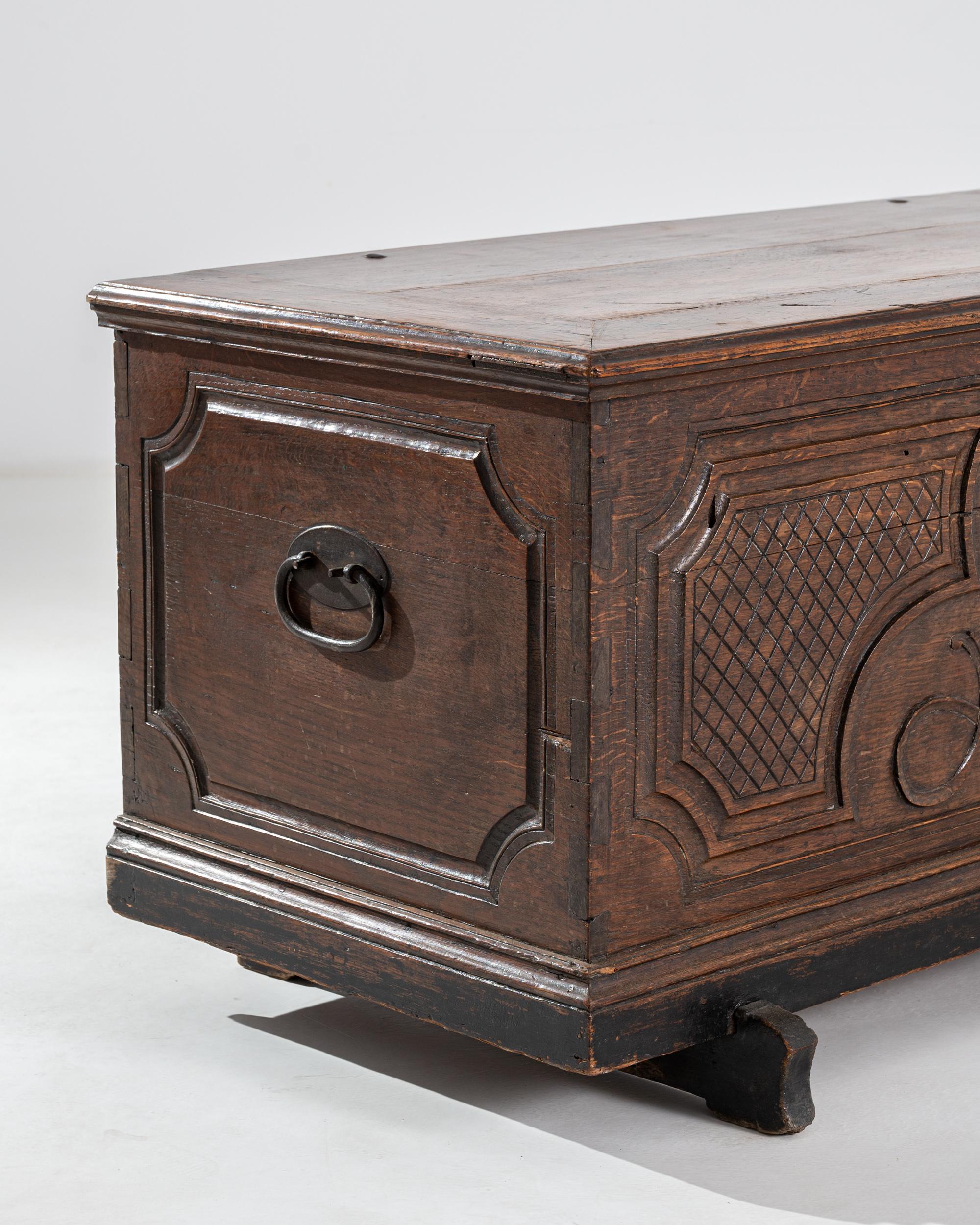 French Provincial 1800s French Carved Trunk