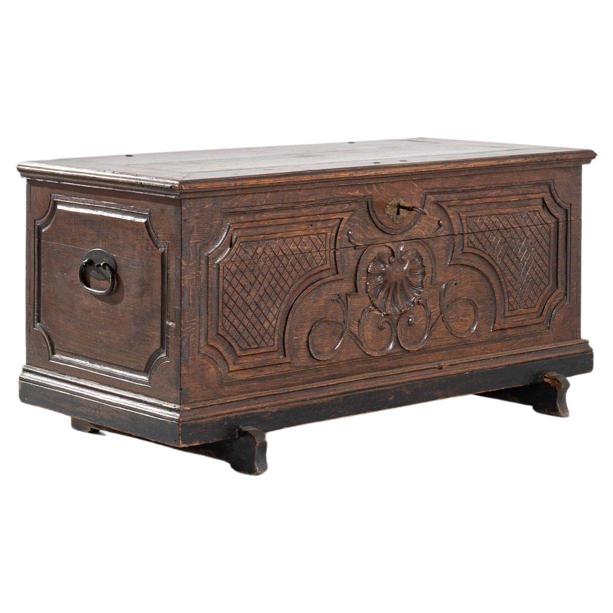 1800s French Carved Trunk