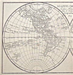 1800s French Map of the World in Two Hemispheres - Le Dictionnaire Géographique