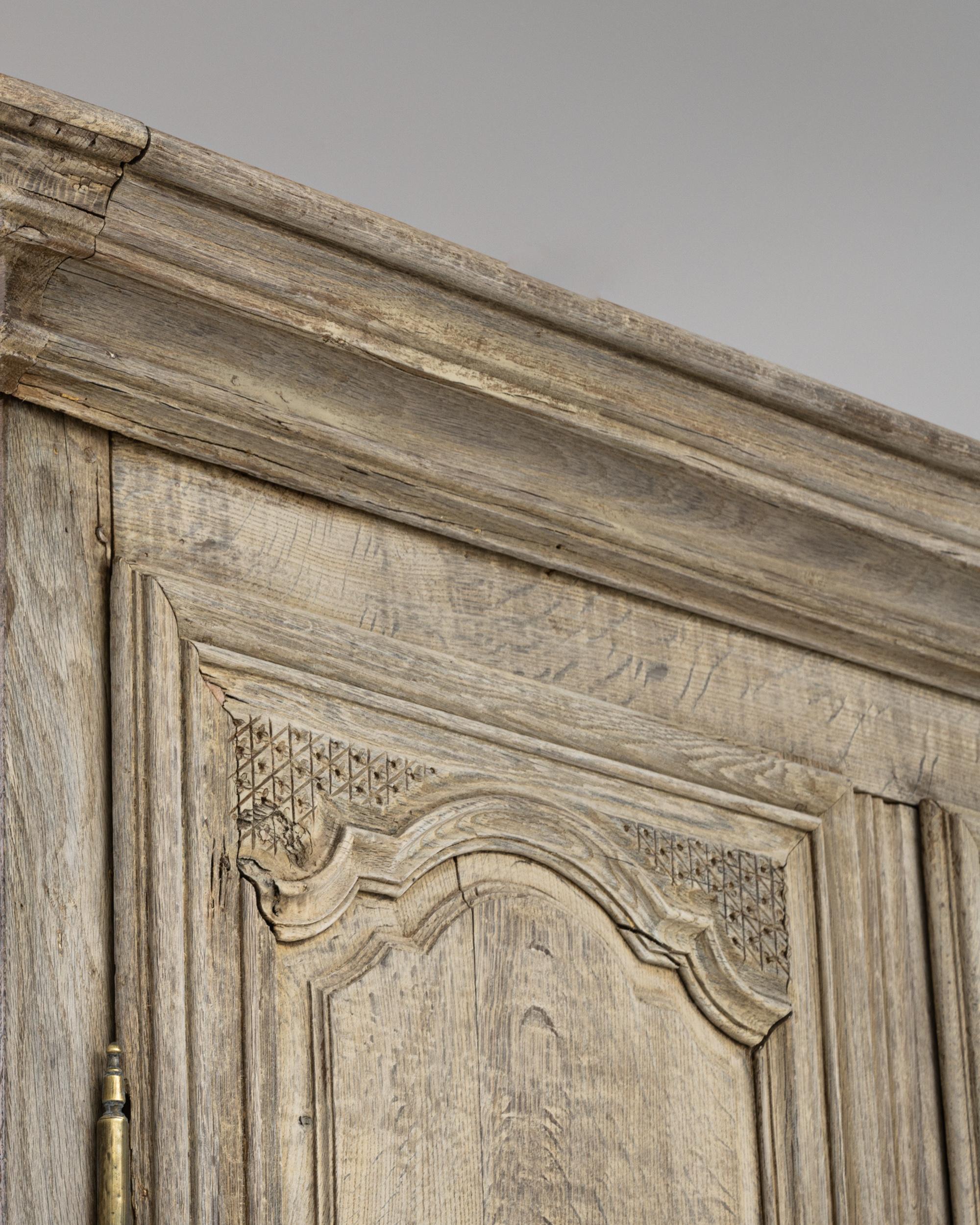 Bleached 1800s French Oak Armoire