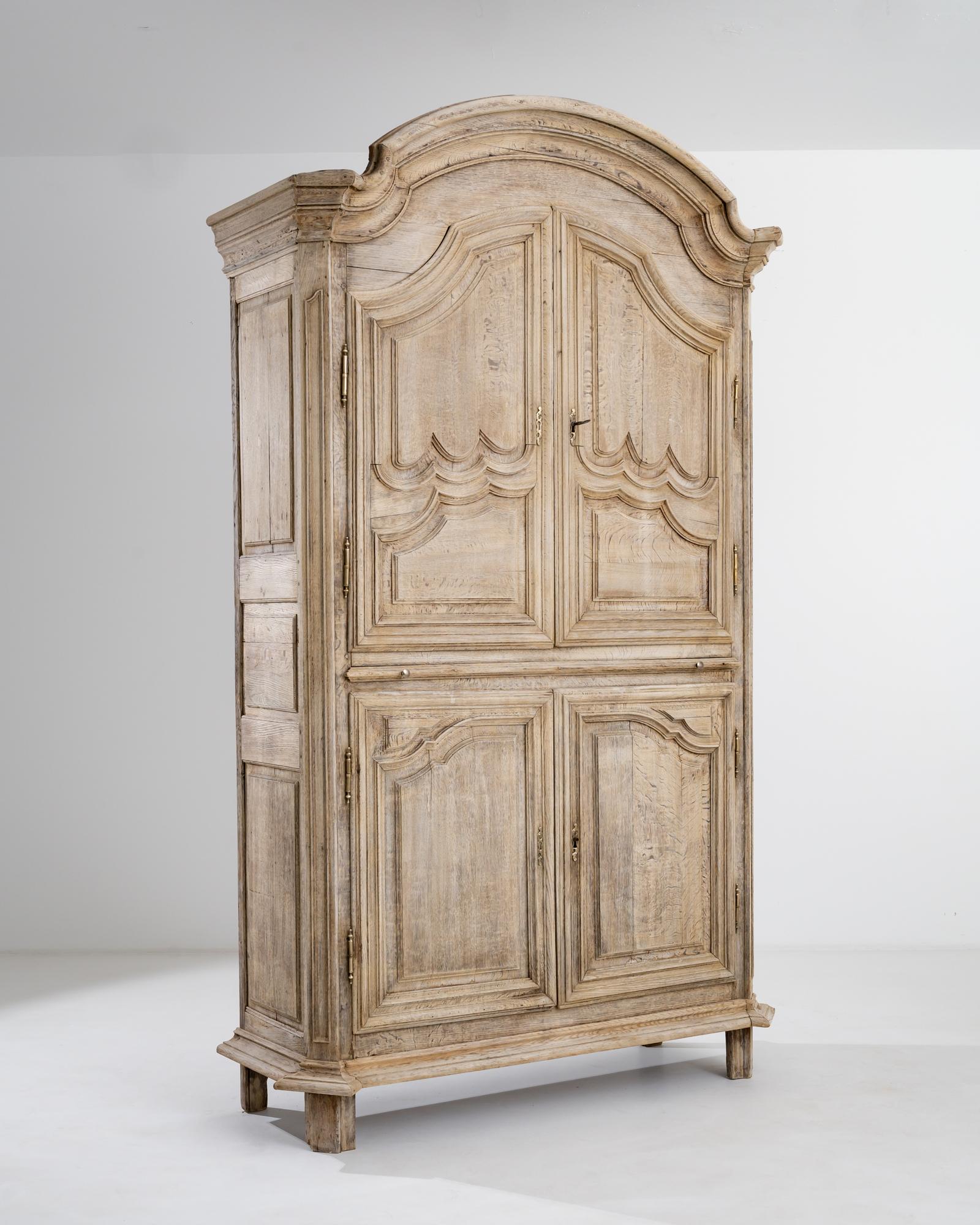 Bleached 1800s French Oak Cabinet For Sale