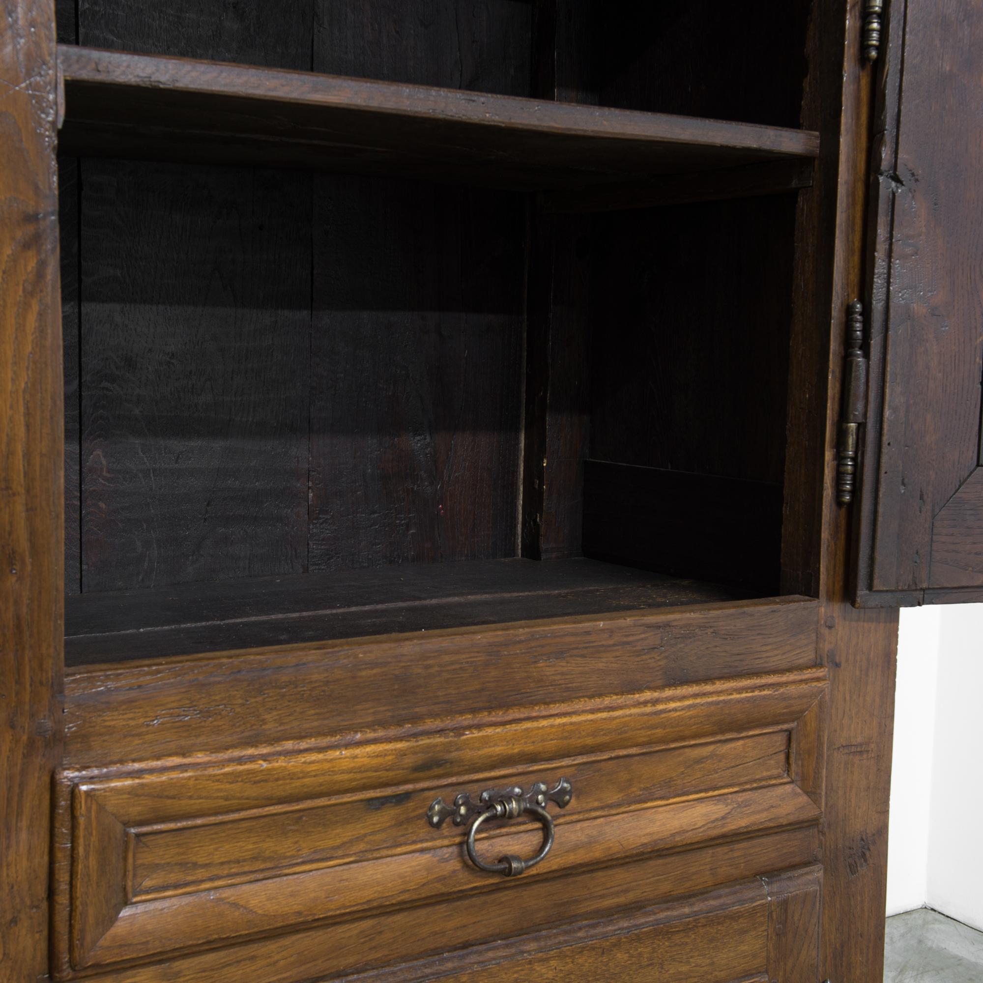 1800s French Oak Cabinet with Faceted Paneling 7