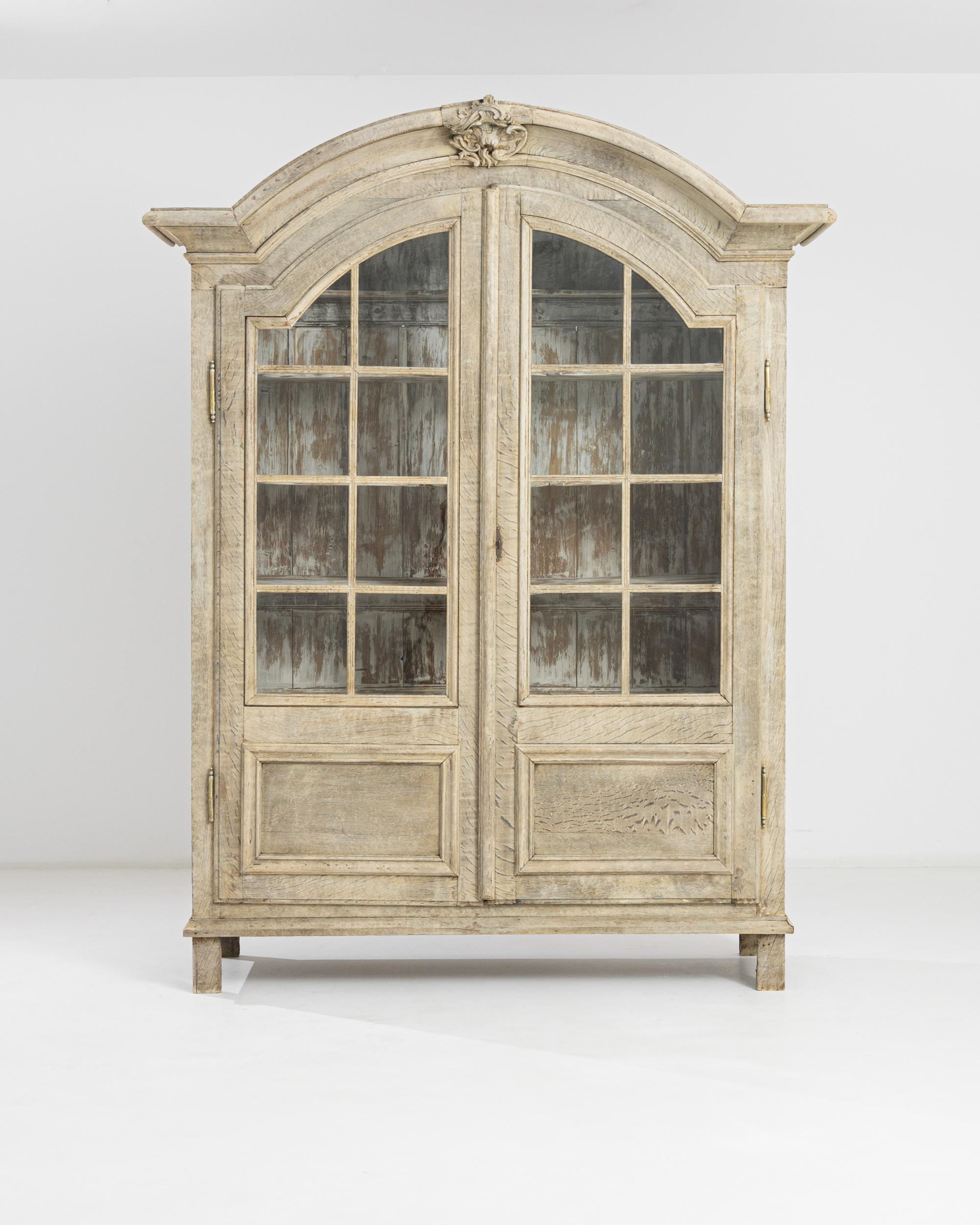 19th Century 1800s French Oak Vitrine