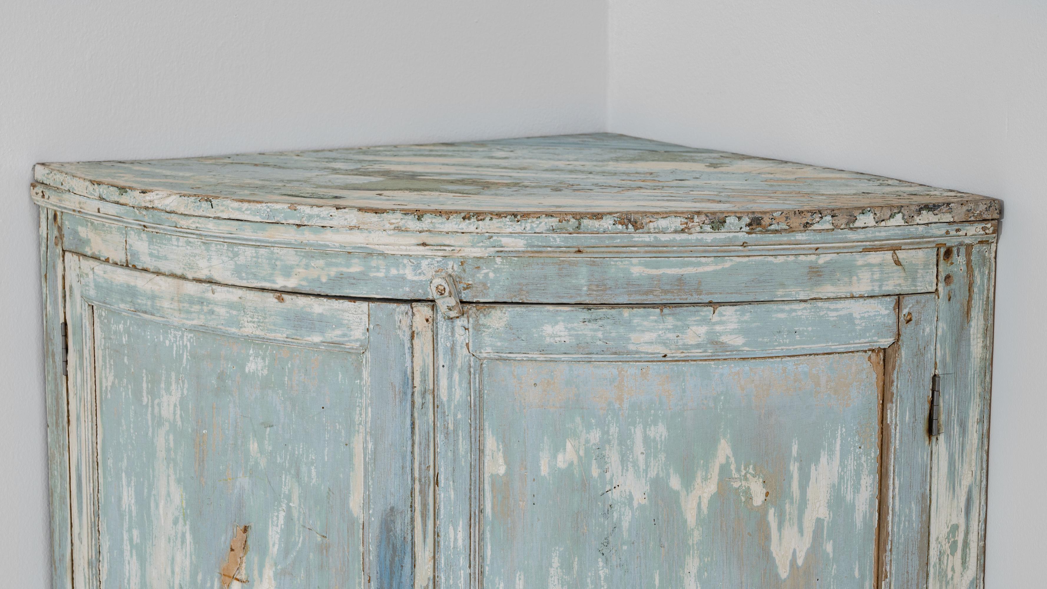 1800s French, Patinated Corner Cabinet 1