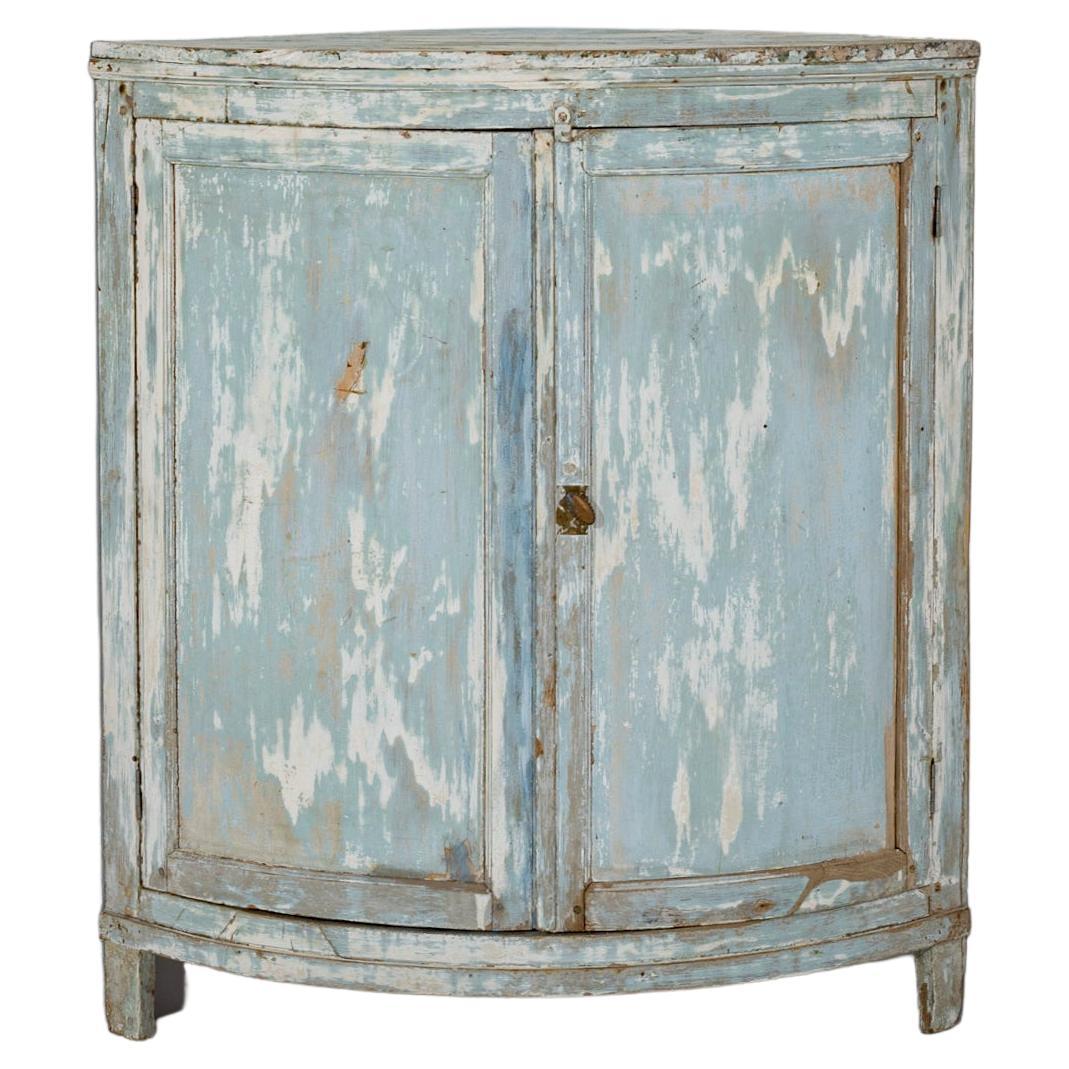 1800s French, Patinated Corner Cabinet