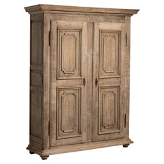 1800s French Provençal Oak Armoire with Two Paneled Doors