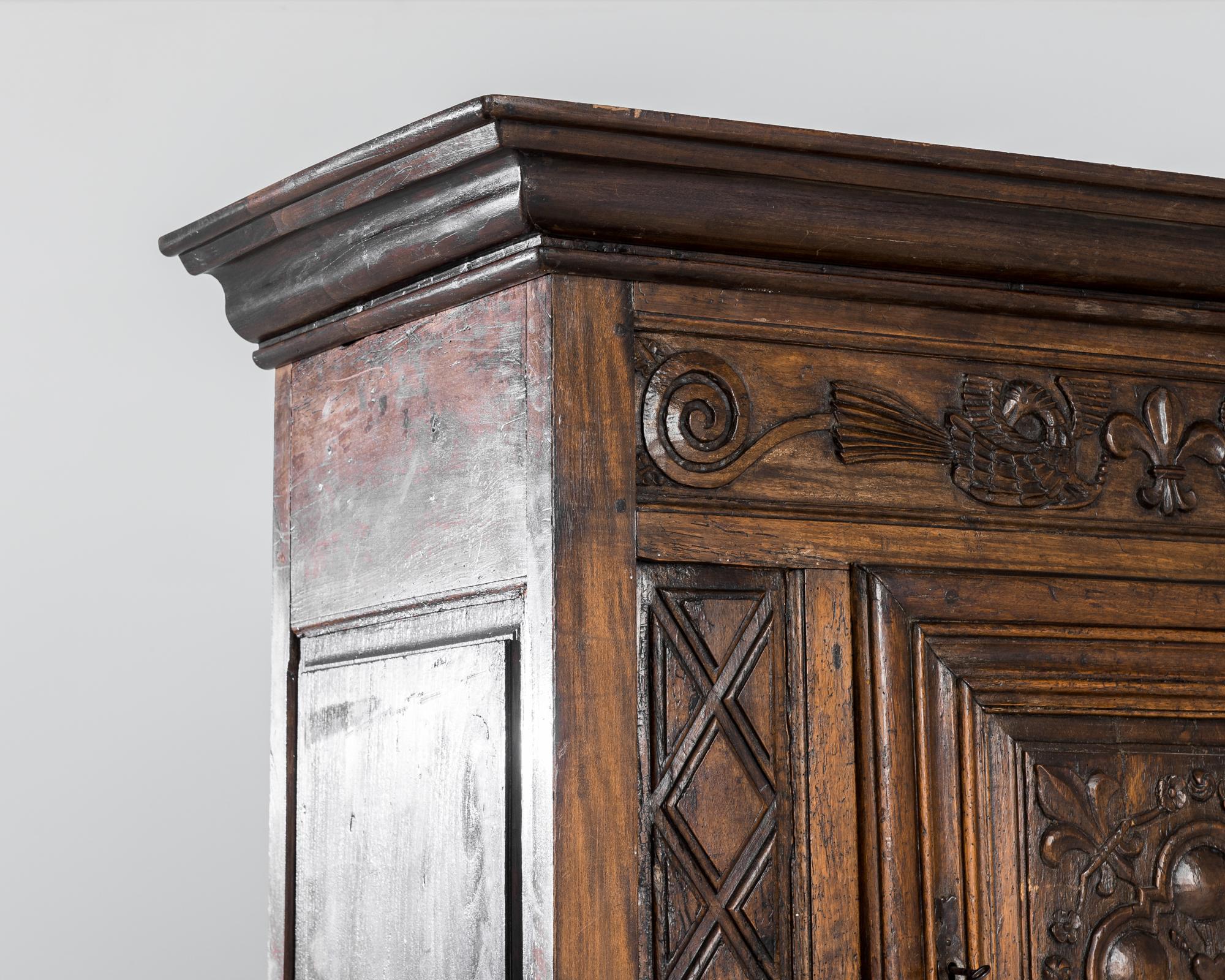 1800s French Provincial Hardwood Cabinet with Original Patina 1