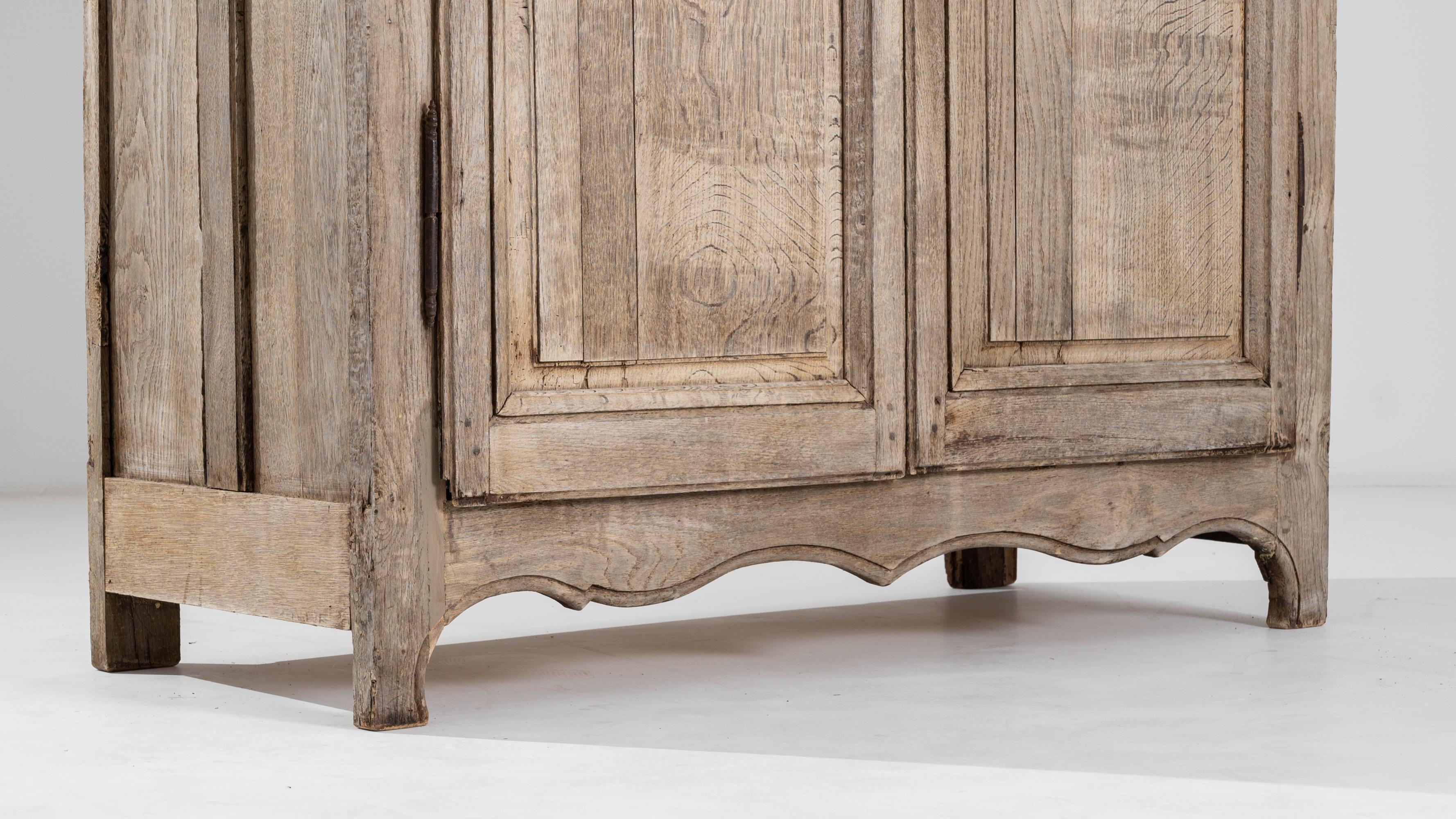 1800s French Tall Bleached Oak Wardrobe 3