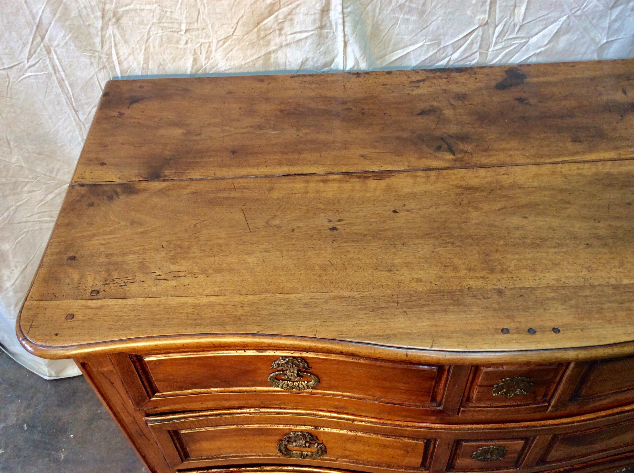 19th Century 1800s French Walnut Four Drawer Commode For Sale