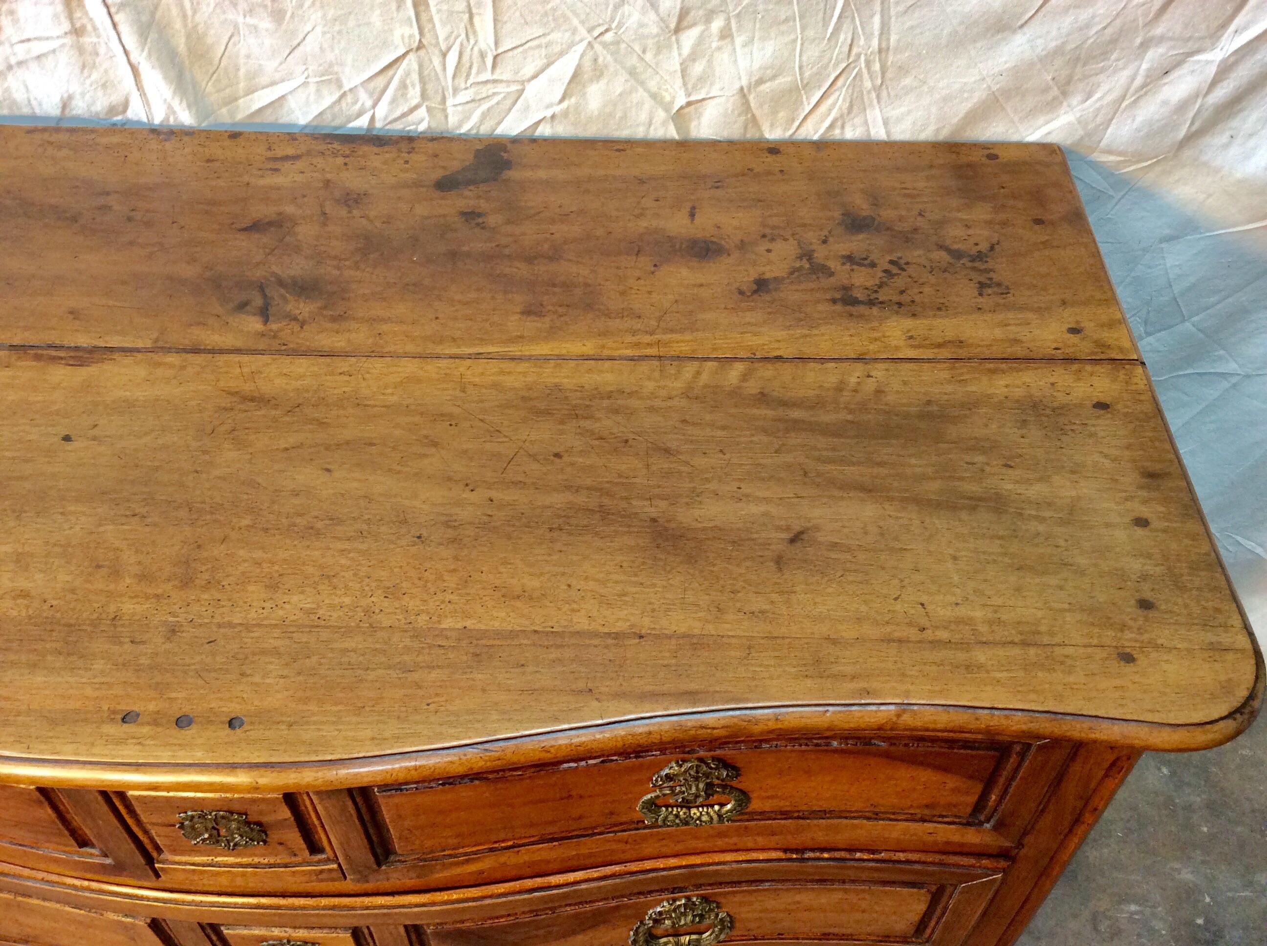 1800s French Walnut Four Drawer Commode For Sale 1