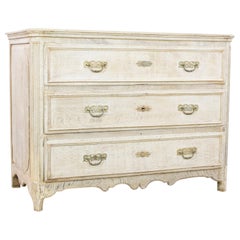 1800s French White Wooden Chest of Drawers