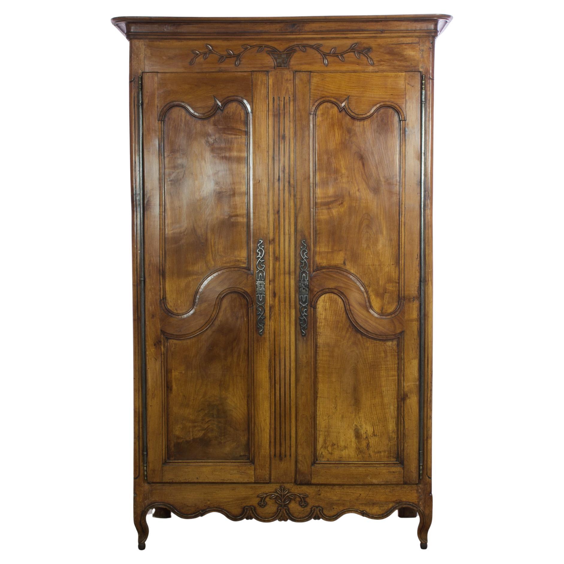 1800s French Wooden Armoire with Original Patina