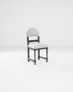 1800s French Wooden Chair with Upholstered Seat and Back