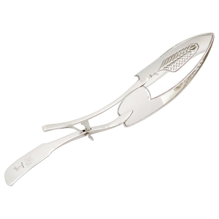 1800s Sterling Silver Fish Slice / Server at 1stDibs