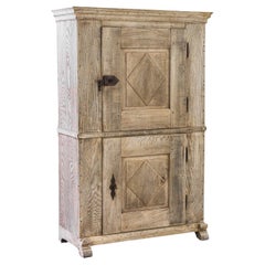 Antique 1800’s German Bleached Oak Cabinet