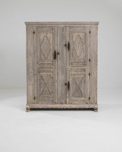 1800s German Bleached Oak Wardrobe