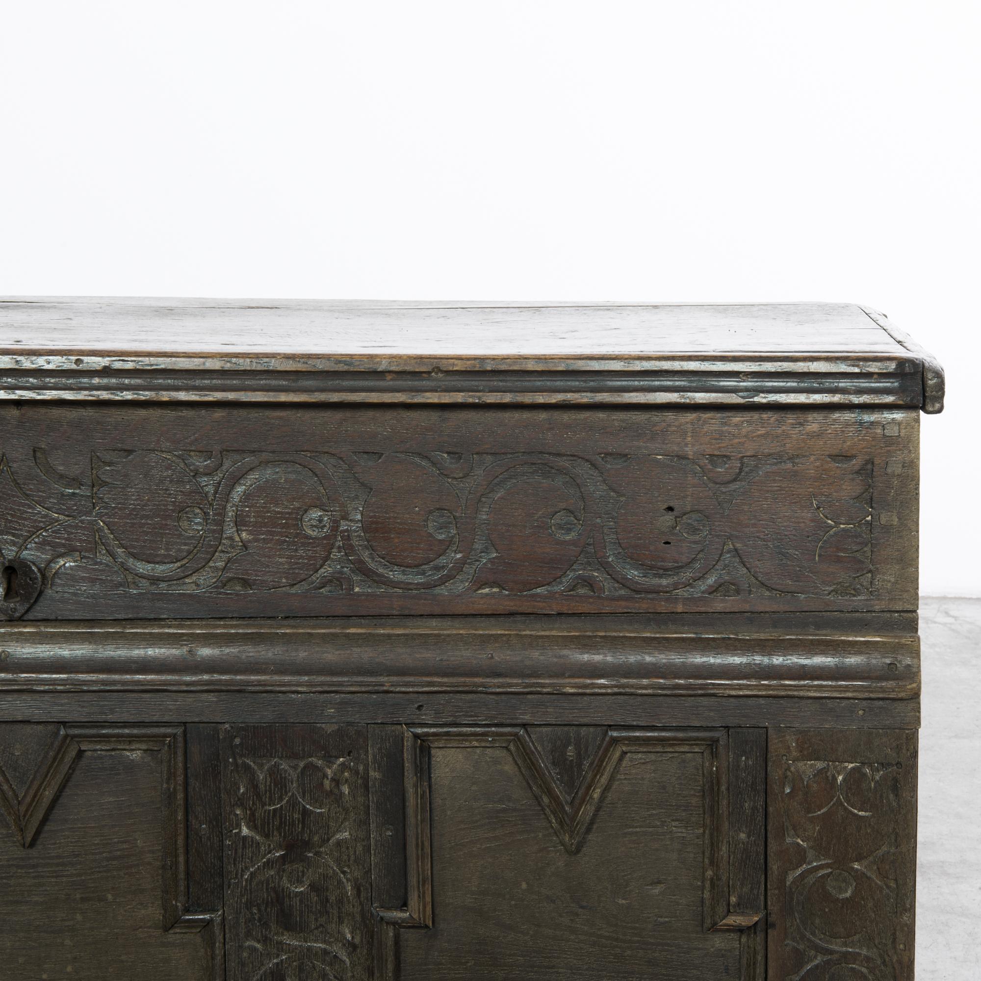 1800s German Wooden Trunk For Sale 2