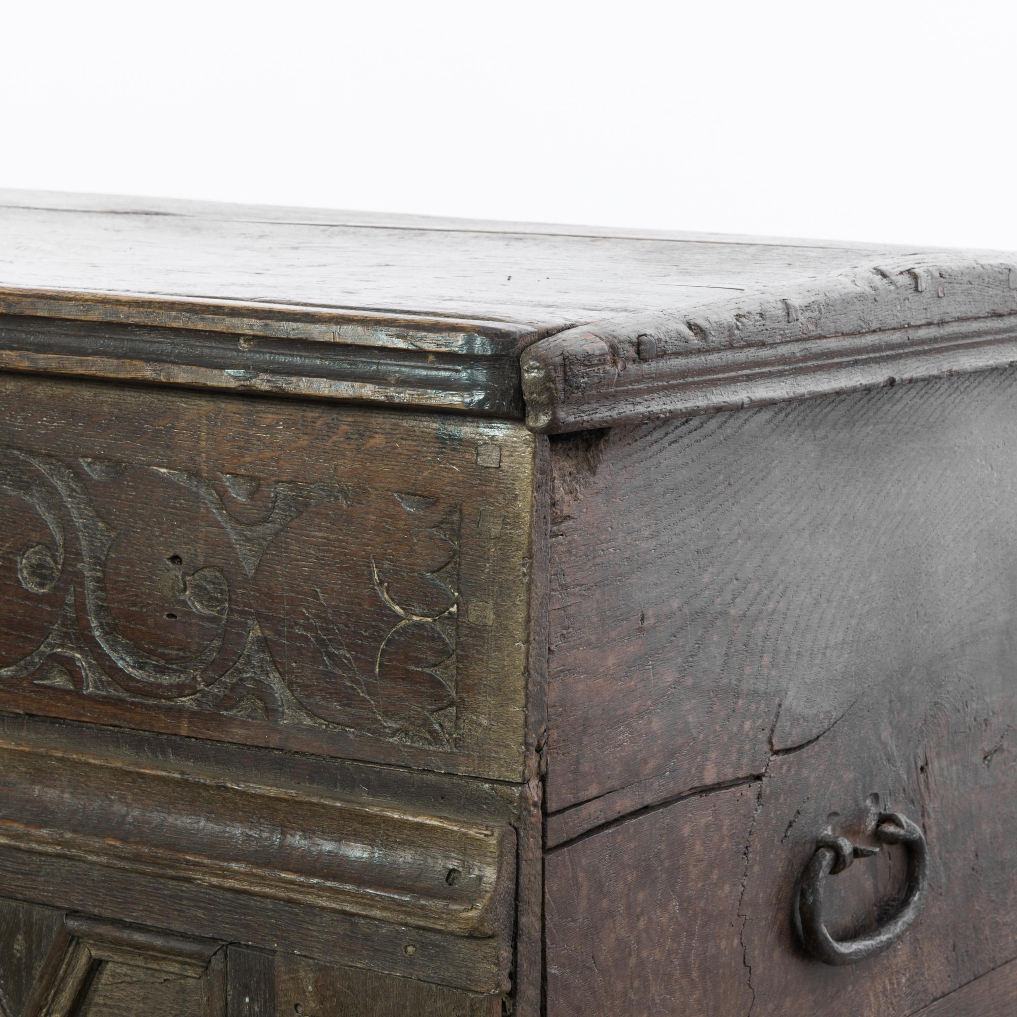 1800s German Wooden Trunk For Sale 3