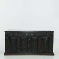 1800s German Wooden Trunk with Original Patina