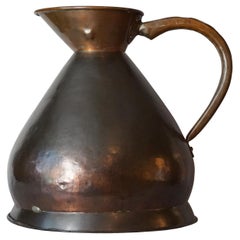 1800s Giant English Hammered Copper Georgian 5 Gallon Haystack Jug or Pitcher